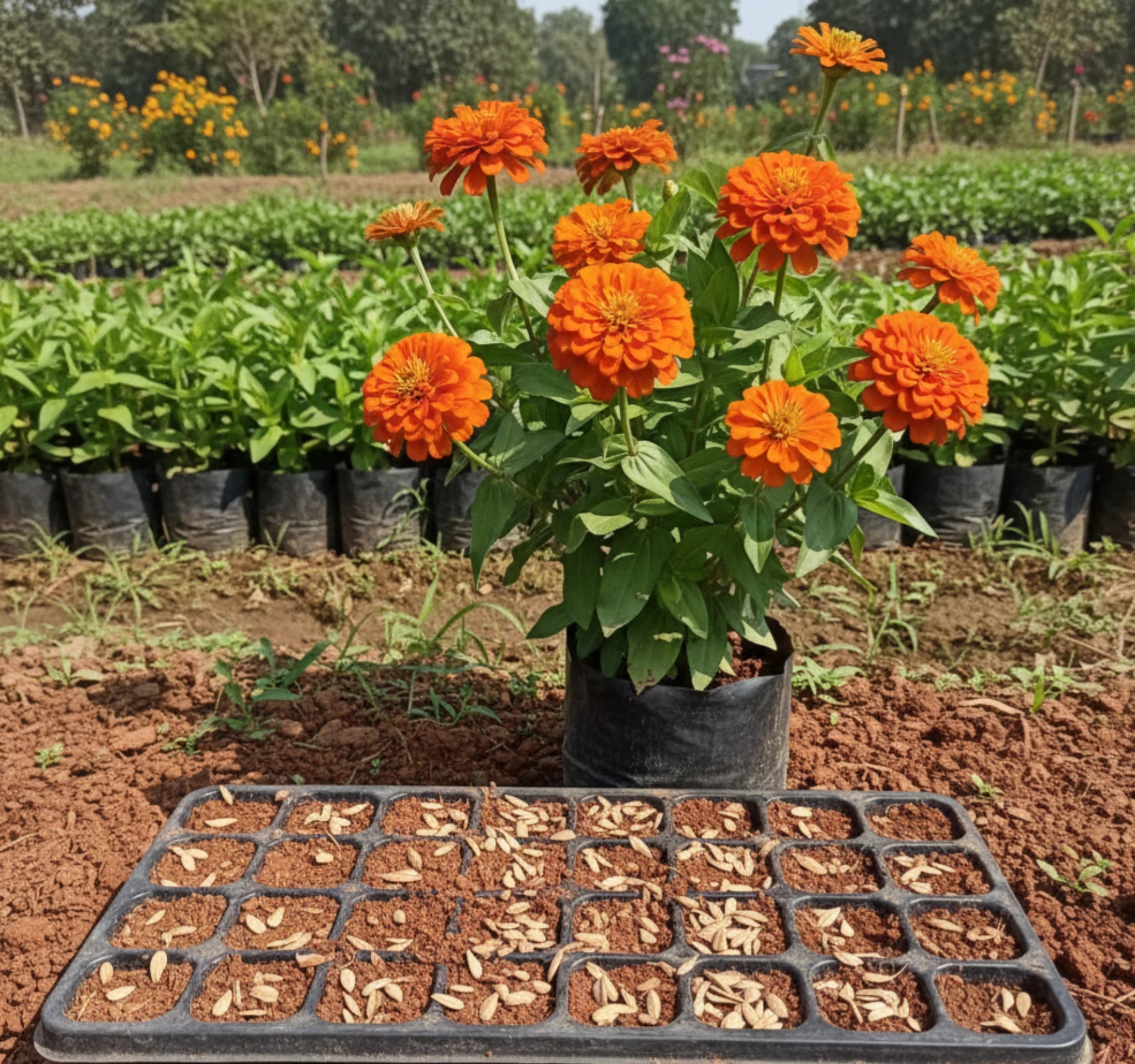 Zinnia Orange Seeds