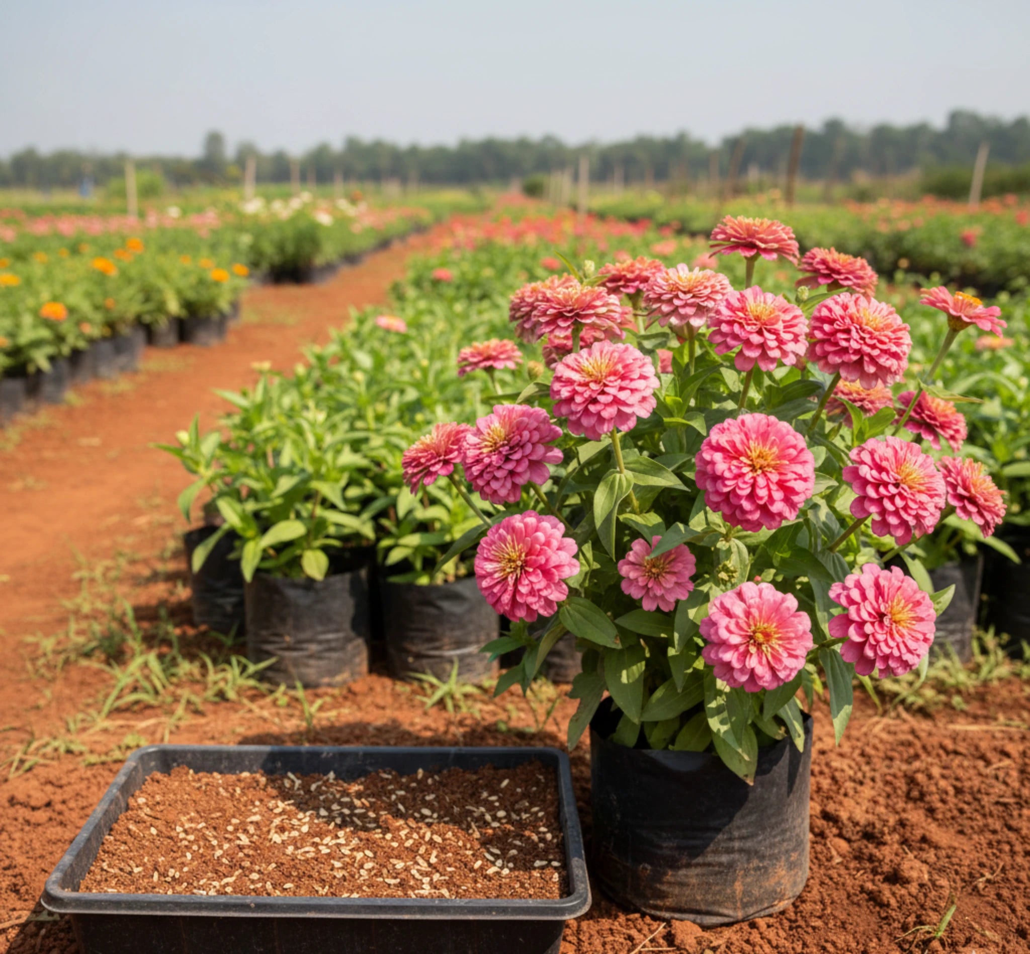 Zinnia Pink Multipetal Seeds